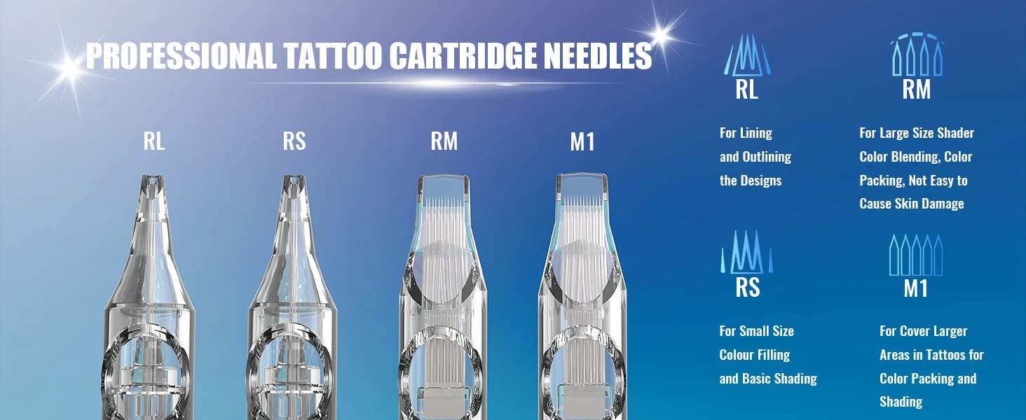 50/20PCS MIX Tattoo Cartridge Needles Individual Package Disposable Sterile Transparent Tattoo Needles for Tattoo Pen Machine