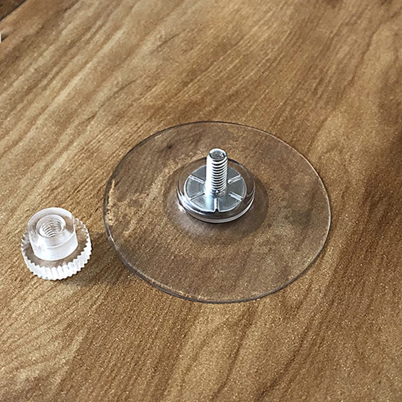 5pcs 32/41/53mm Round Strong Transparent Suction Cups with Screw Plastic Suction Pads Adhesive Suction Holder with Screw Nut