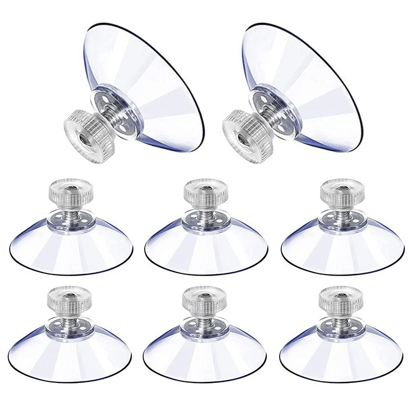 5pcs 32/41/53mm Round Strong Transparent Suction Cups with Screw Plastic Suction Pads Adhesive Suction Holder with Screw Nut