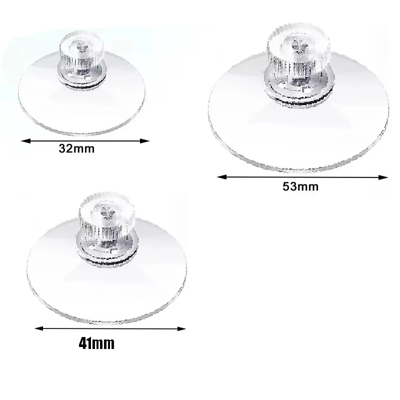 5pcs 32/41/53mm Round Strong Transparent Suction Cups with Screw Plastic Suction Pads Adhesive Suction Holder with Screw Nut