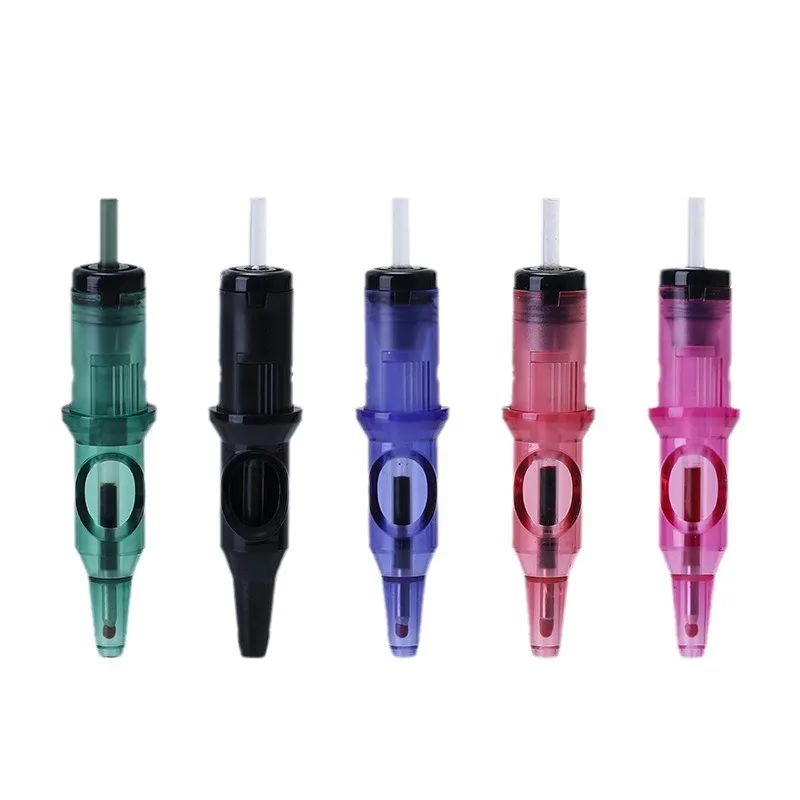 New Ball Point Pen Tattoo Cartridge Needles 5 Colors Practice Needles Drawing For Motor Tattoo Pen Grip Cartridge Supplies
