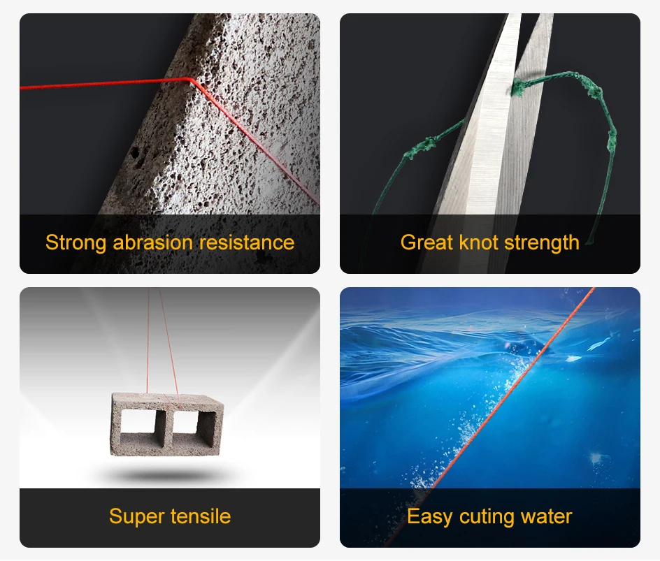 JOF Braided Fishing Line 4 Strands 1000M 500M 300M Multifilament Line Carp Fishing 8-80LB PE Line Sea Fishing 4X Braid Wire