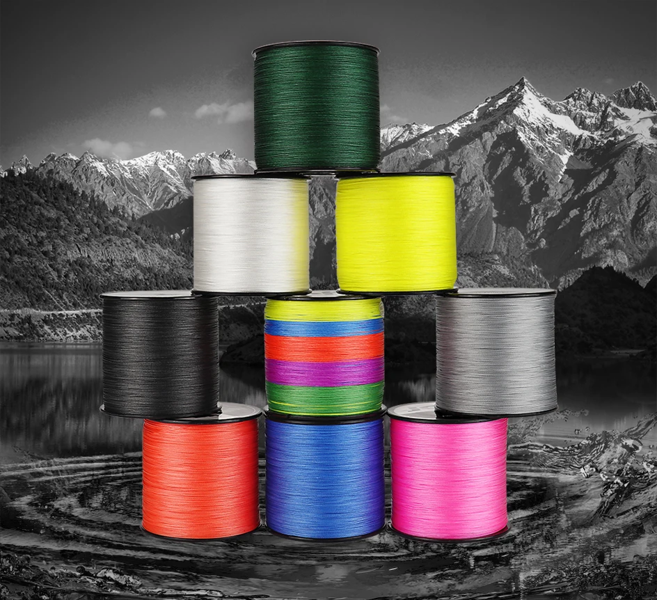 JOF Braided Fishing Line 4 Strands 1000M 500M 300M Multifilament Line Carp Fishing 8-80LB PE Line Sea Fishing 4X Braid Wire