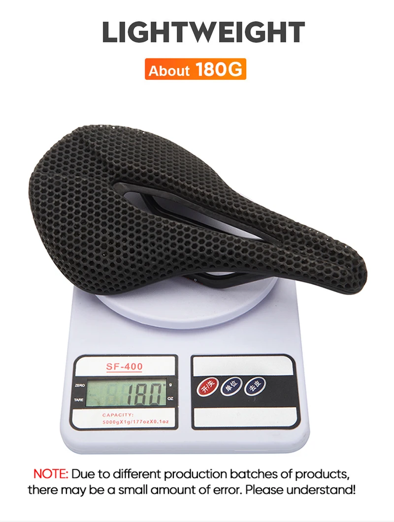3D Printed Saddle BUCKLOS MTB Bike Seat Cushion Full Carbon Fiber Ultralight Hollow Comfortable Road Mountain Bike Saddle Parts