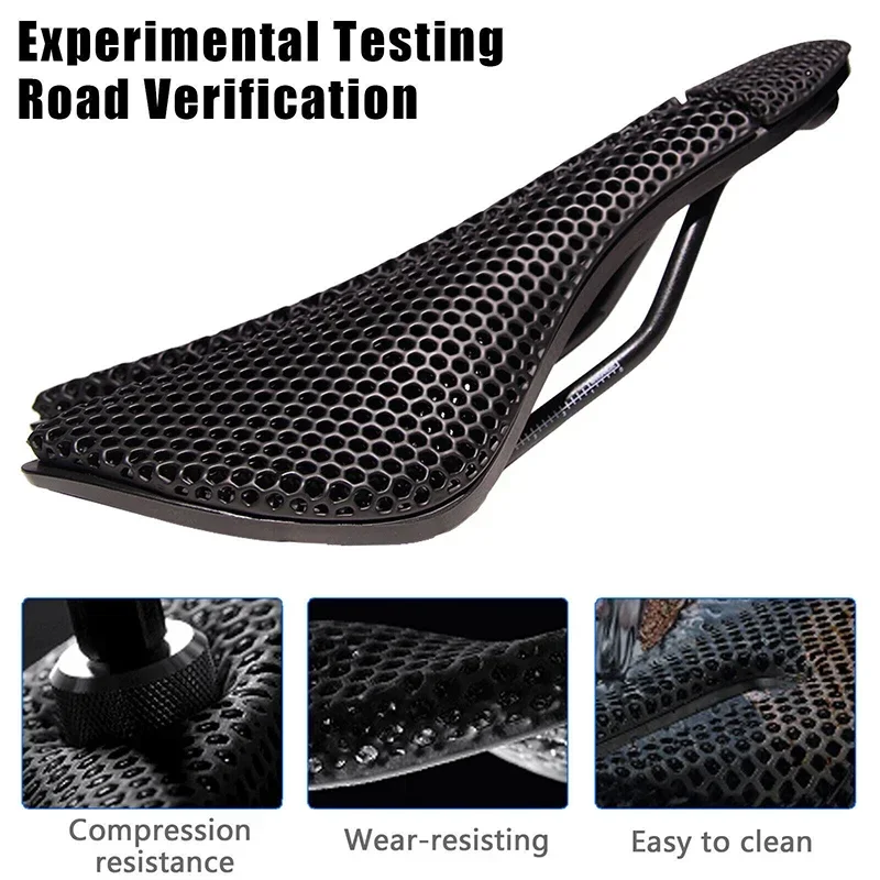 3D Printed Saddle BUCKLOS MTB Bike Seat Cushion Full Carbon Fiber Ultralight Hollow Comfortable Road Mountain Bike Saddle Parts