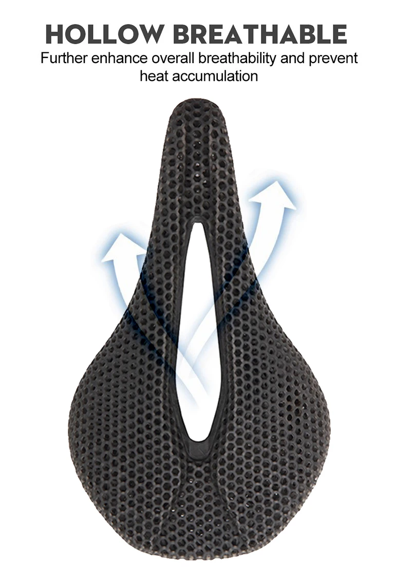 3D Printed Saddle BUCKLOS MTB Bike Seat Cushion Full Carbon Fiber Ultralight Hollow Comfortable Road Mountain Bike Saddle Parts