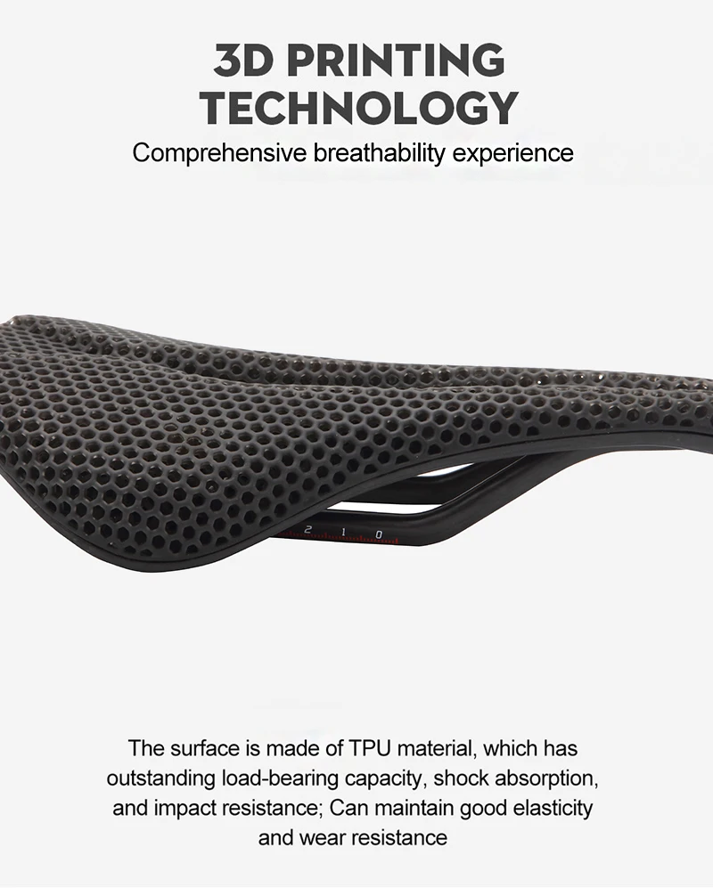 3D Printed Saddle BUCKLOS MTB Bike Seat Cushion Full Carbon Fiber Ultralight Hollow Comfortable Road Mountain Bike Saddle Parts