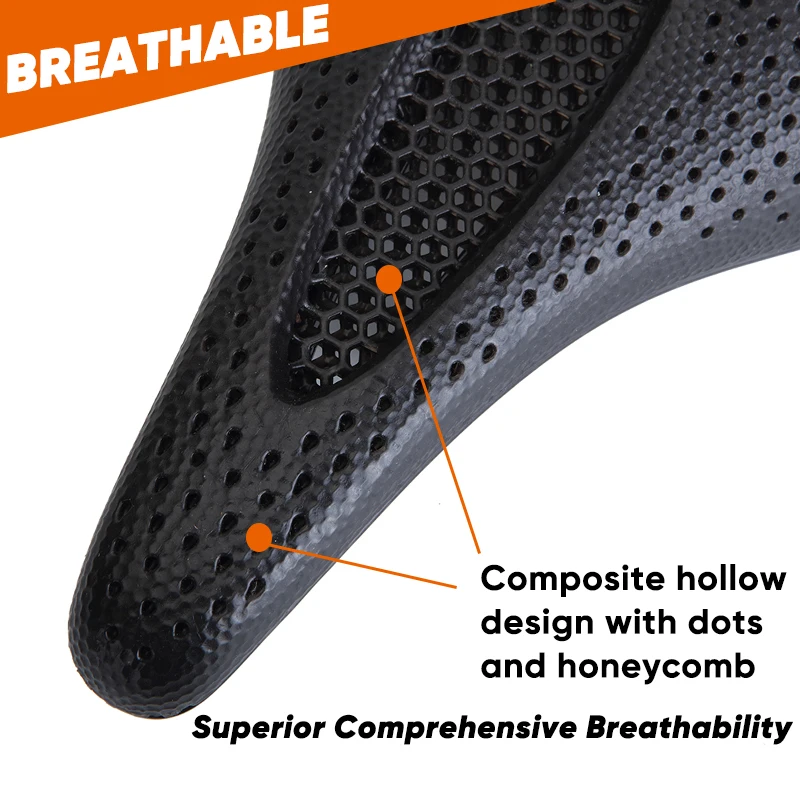 3D Printed Saddle BUCKLOS MTB Bike Seat Cushion Full Carbon Fiber Ultralight Hollow Comfortable Road Mountain Bike Saddle Parts