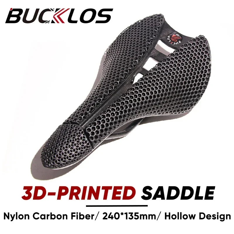 3D Printed Saddle BUCKLOS MTB Bike Seat Cushion Full Carbon Fiber Ultralight Hollow Comfortable Road Mountain Bike Saddle Parts