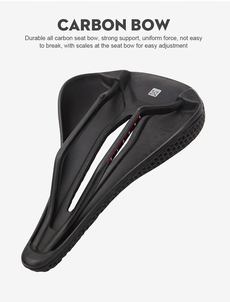 3D Printed Saddle BUCKLOS MTB Bike Seat Cushion Full Carbon Fiber Ultralight Hollow Comfortable Road Mountain Bike Saddle Parts