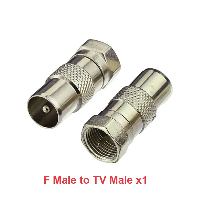 F Type to TV IEC 90 Degree Male Plug Female Jack RF Coaxial Adapter Splitter Gold Plated Connector for Cable TV Satellite TV DVR