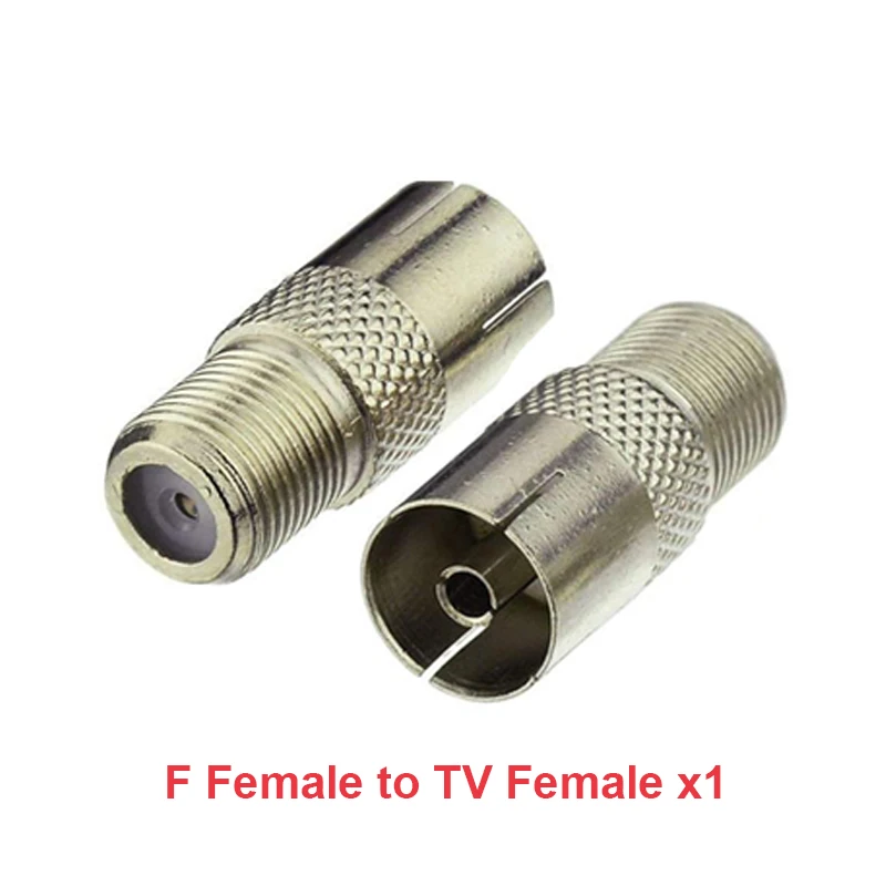 F Type to TV IEC 90 Degree Male Plug Female Jack RF Coaxial Adapter Splitter Gold Plated Connector for Cable TV Satellite TV DVR