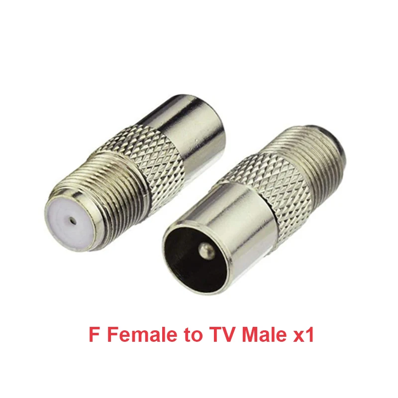 F Type to TV IEC 90 Degree Male Plug Female Jack RF Coaxial Adapter Splitter Gold Plated Connector for Cable TV Satellite TV DVR
