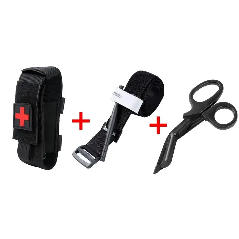 Tactical Military First Aid Kit, Tourniquet,  Survival Set, Pouch Nursing Holder, Medical Gear, Scissors Bag, Outdoor Equipment