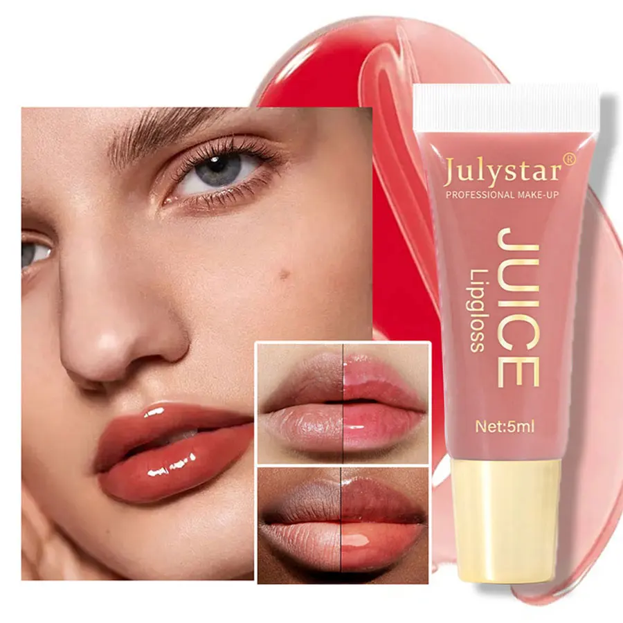 Watery Crystal Clear Jelly Lip Oil Lip Balm Moisturizing And Smoothing Lip Lines Jelly Pout Lip Gloss Glass Lip Fruit Scent