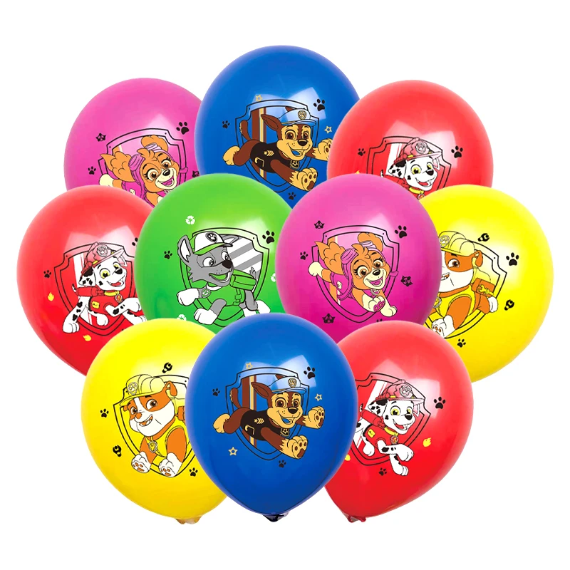 10pcs Paw Patrol Latex Balloon Party Dcorations Chase Skye Marshall Party Balloons for Kids Birthday Party Supplies Gift Toys