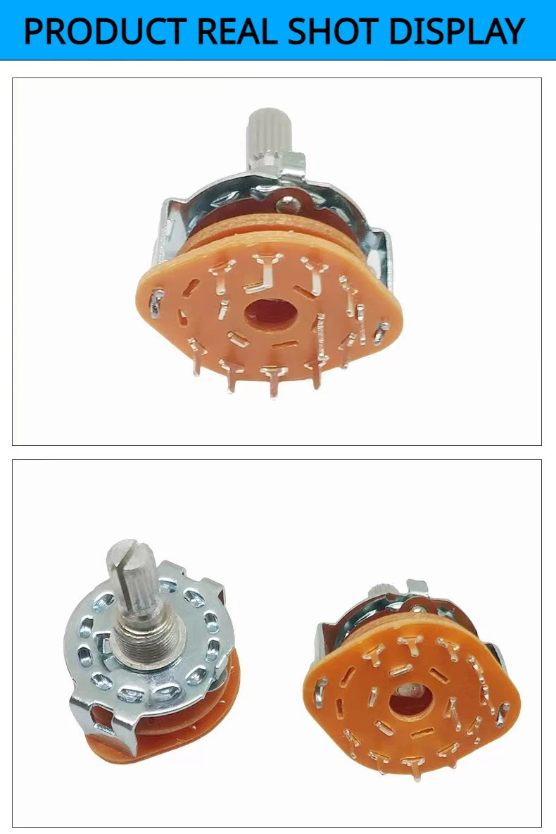5Pcs RS25 Band Switch 2P4T 2P5T 2P6T 3P3T 3P4T Mount Rotary Switch Selector Band Pole Position Knob