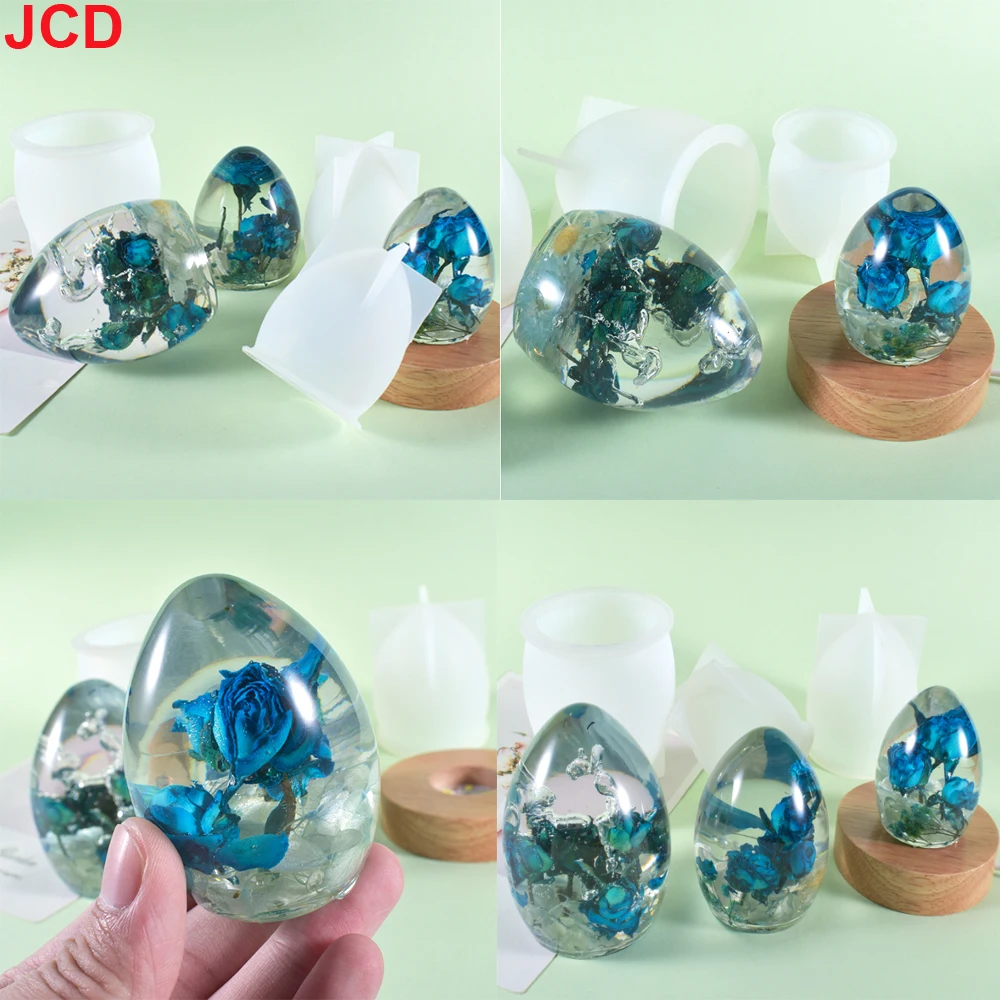 DIY Crystal Drop Glue Mold Egg Shaped Integrated Star Sky Ball Mould Small Night Lamp Placement Table Silicone Mold For Handmade