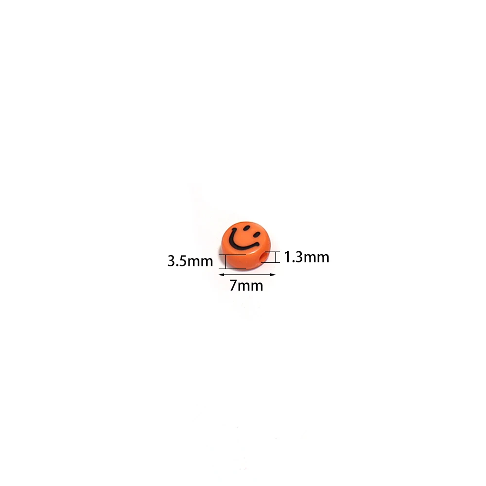 100pcs 7x3.5mm Mixed Happy Spacer Beads Happy Face Acrylic Beads For Jewelry Making Diy Bracelet Necklace Keychain Accessories