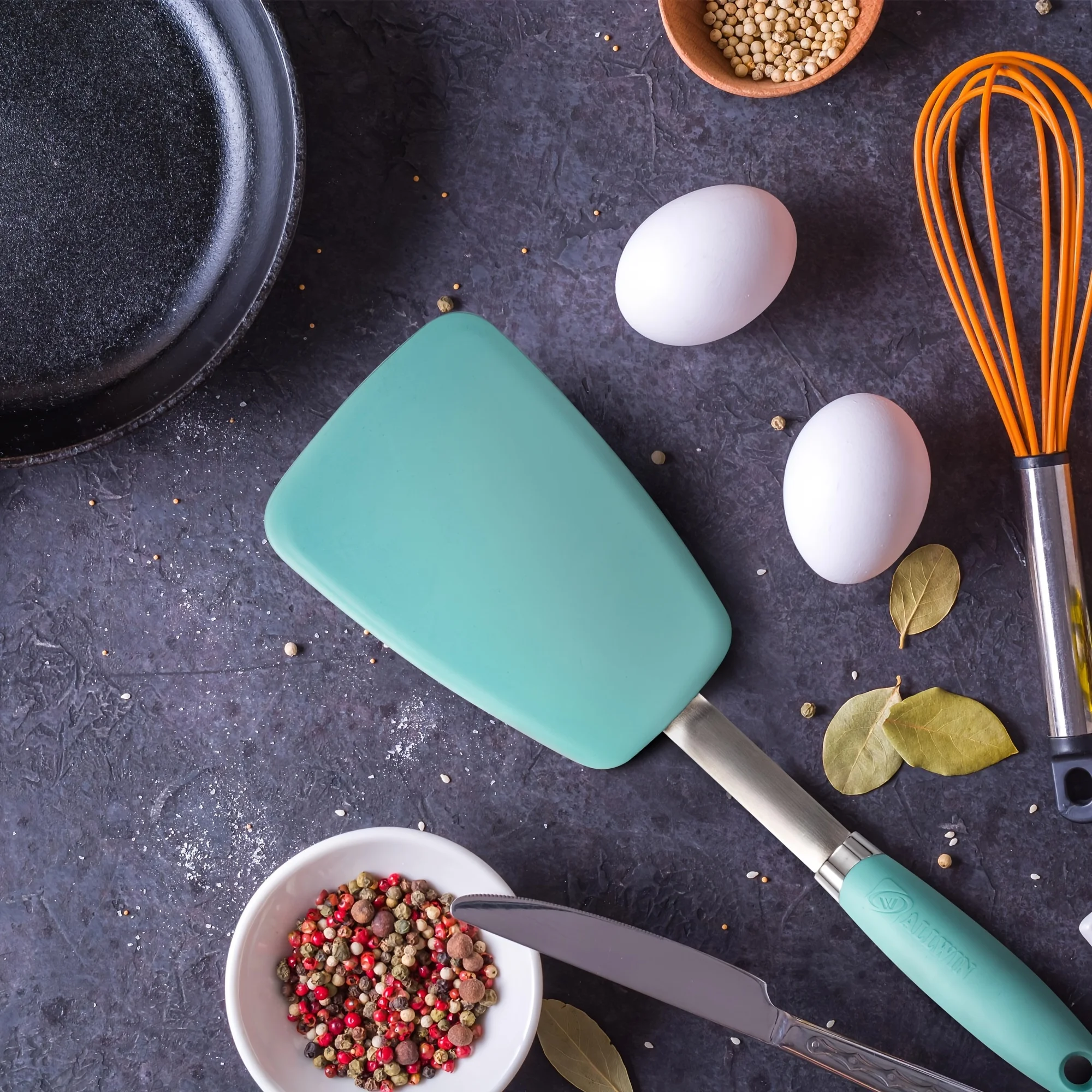 13in Flexible Silicone Spatula Heat Resistant Turner Non-Stick Cooking Shovel Good Grip Steak Turner For Flipping Frying Pancake