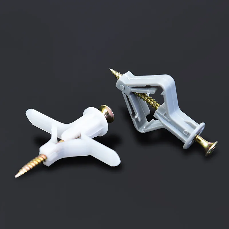 100pcs Nylon Butterfly / Aeroplane Wall Plug for Hollow Partition Wall Ceiling Plaster Screw Plug Fastener Anchor Bolt Dry Wall