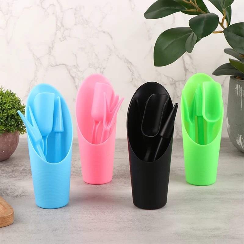 4pcs/set, Plastic Durable Bucket shovel Potted Cultivation cylinder MeatPlant soil shovel Garden Tools Mini Garden Planting Tool