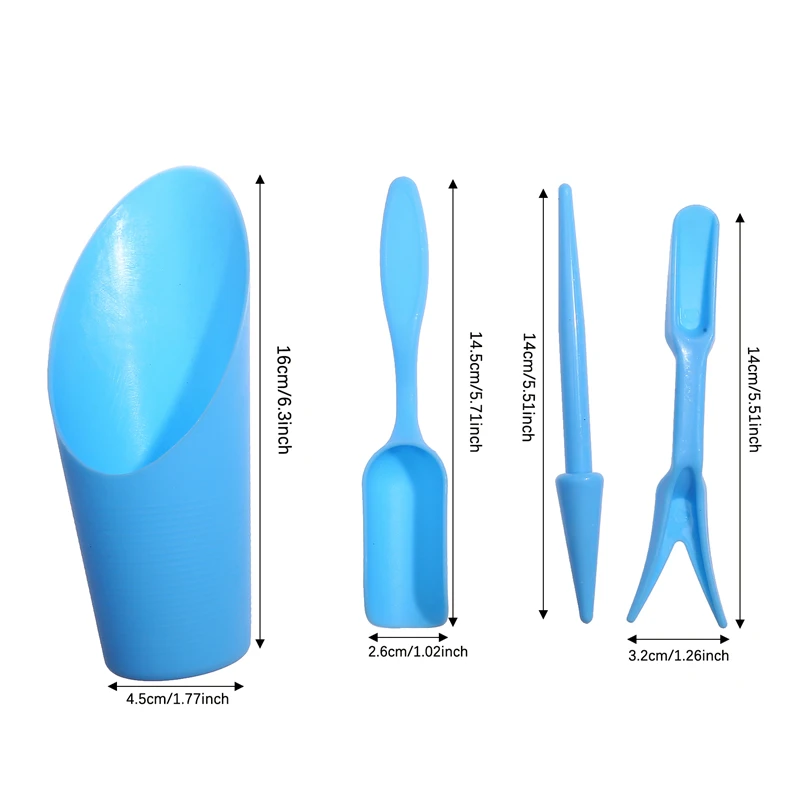 4pcs/set, Plastic Durable Bucket shovel Potted Cultivation cylinder MeatPlant soil shovel Garden Tools Mini Garden Planting Tool