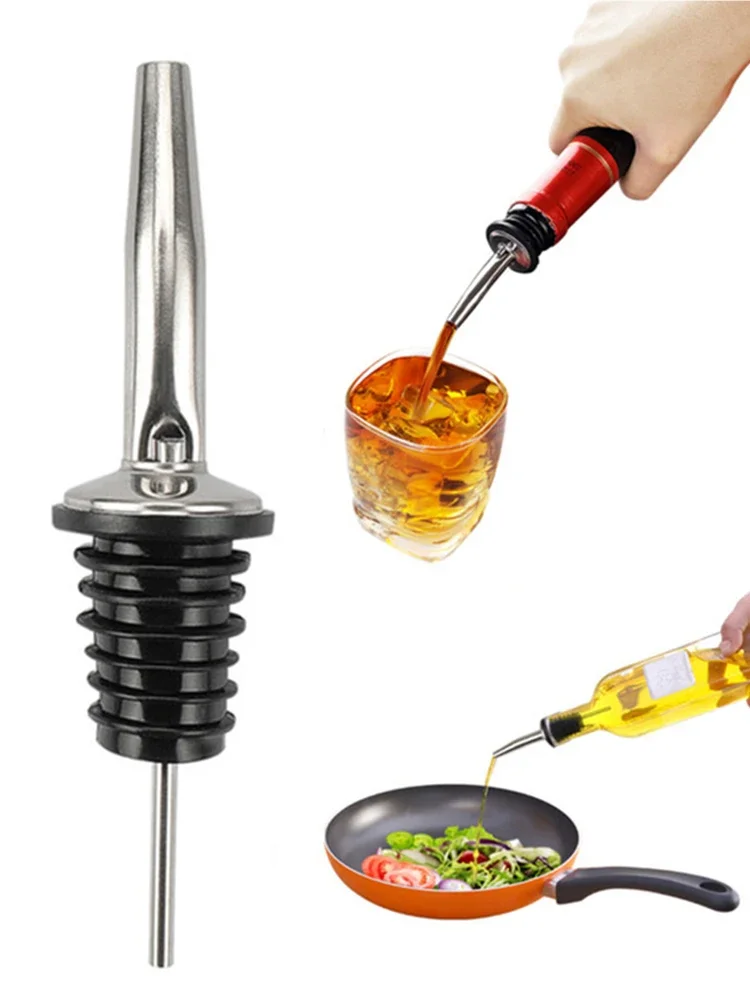 1/2/3/4Pcs Stainless Steel Wine Bottle Stopper Olive Oil Pourer Dispenser Spout Bottle Pourer Stopper For Bottle Bar Accessories
