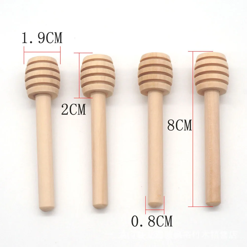 100pcs Honey Stir Bar Mixing Handle Jar Spoon Practical 50/20pcs Wood Dipper Honey Long Stick Supplies Honey Kitchen Tools