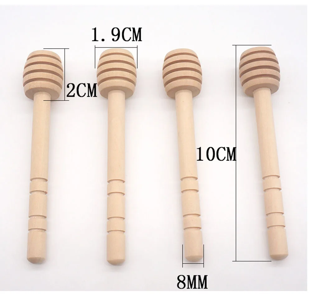100pcs Honey Stir Bar Mixing Handle Jar Spoon Practical 50/20pcs Wood Dipper Honey Long Stick Supplies Honey Kitchen Tools