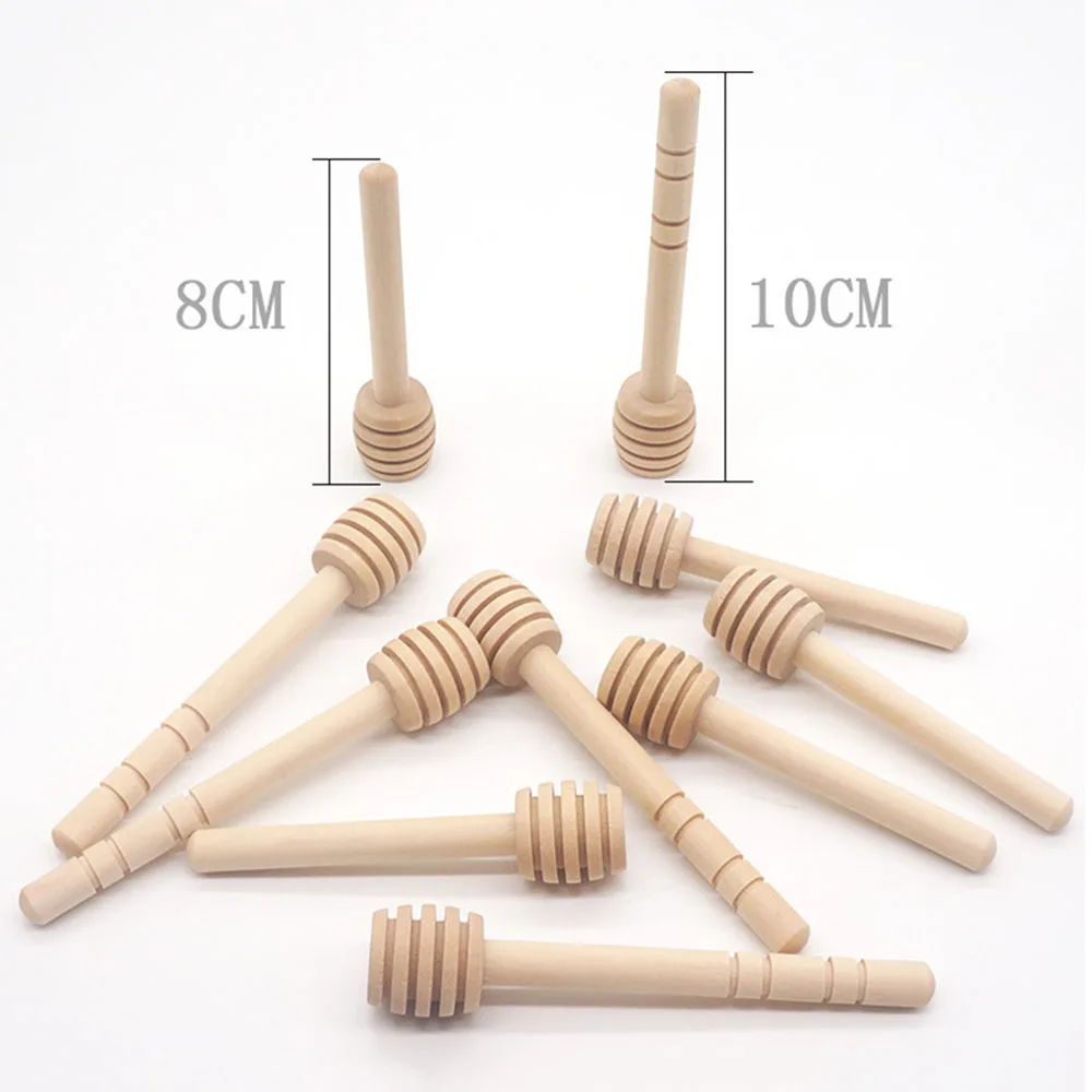 100pcs Honey Stir Bar Mixing Handle Jar Spoon Practical 50/20pcs Wood Dipper Honey Long Stick Supplies Honey Kitchen Tools