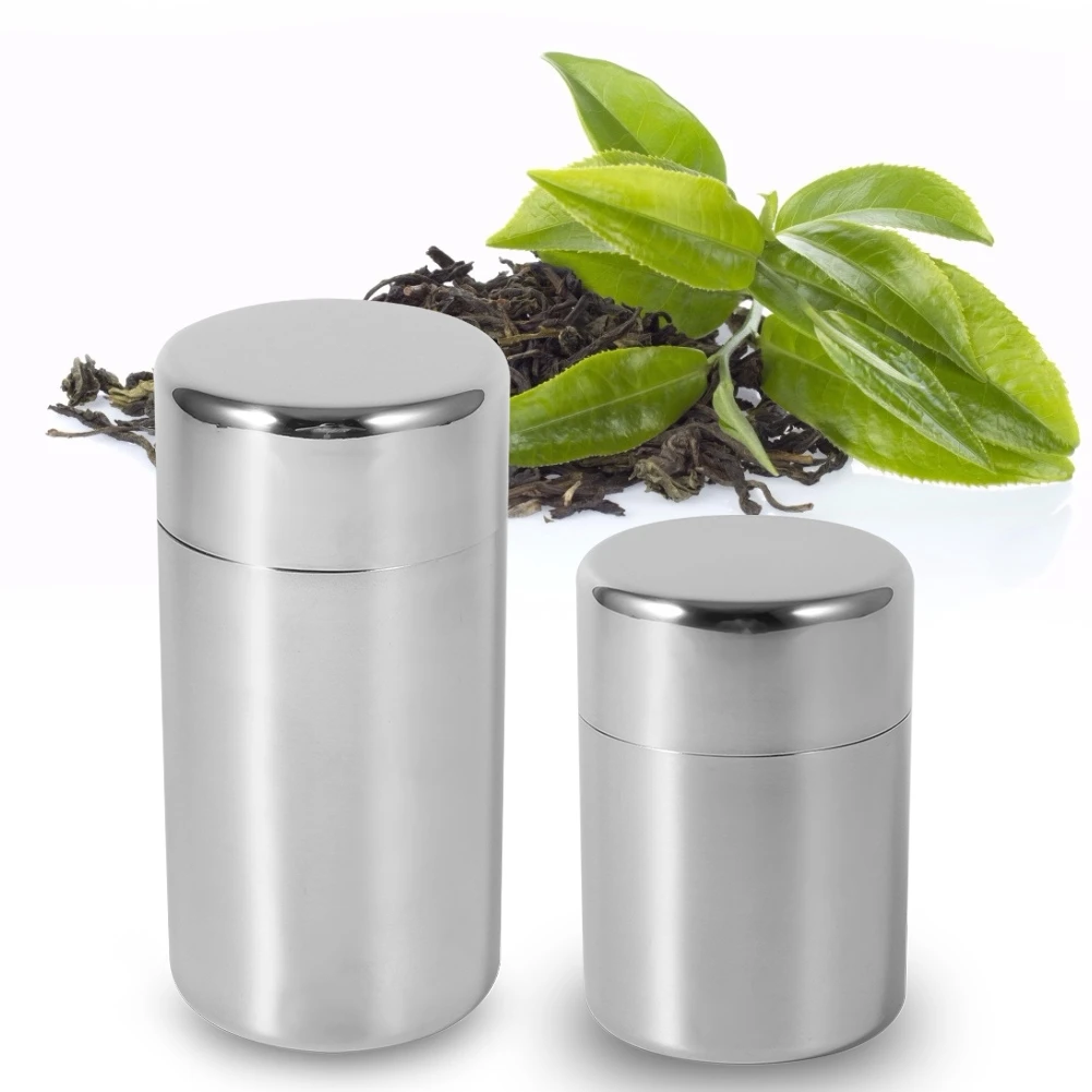 Stainless Steel Tea Leaf Tins Canister Containers Home Kitchen Canisters for Tea Coffee Sugar Storage Tins Can