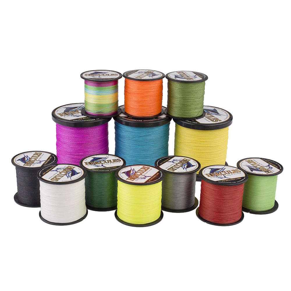 Hercules Braid Fishing Line PE Army Green 4 Strands 100M 300M 500M 1000M 1500M 2000M Fishing6LB-100LB Weave Super Strong Threads