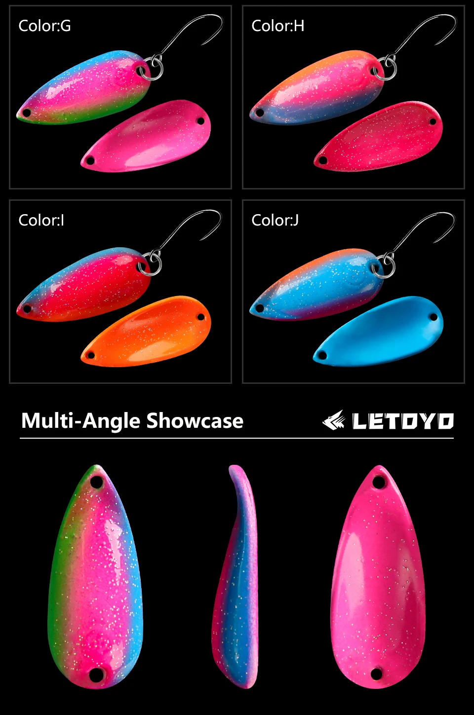 LETOYO 2.5g-5g Cicada Spoon Lure Freshwater Spinner Bait Wobblers Lure Hard Bait Artificial Trout Pesca Fishing Lure Area Trout