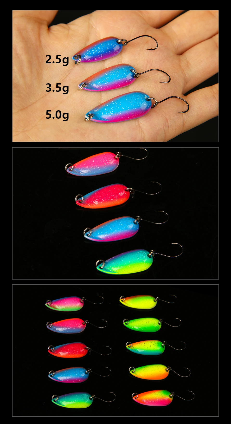 LETOYO 2.5g-5g Cicada Spoon Lure Freshwater Spinner Bait Wobblers Lure Hard Bait Artificial Trout Pesca Fishing Lure Area Trout
