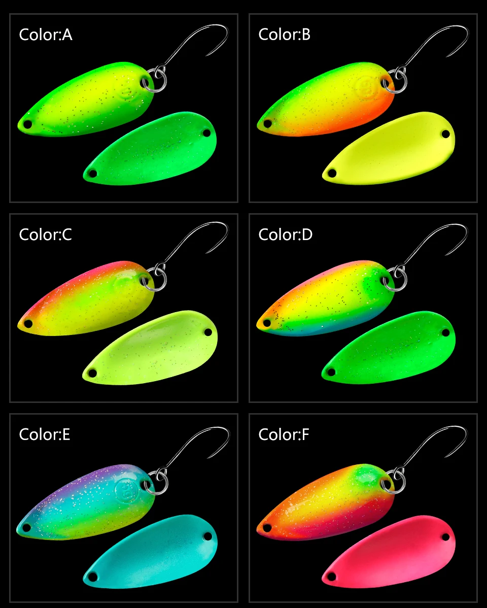LETOYO 2.5g-5g Cicada Spoon Lure Freshwater Spinner Bait Wobblers Lure Hard Bait Artificial Trout Pesca Fishing Lure Area Trout