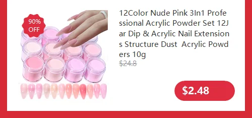 12Color Nude Pink 3In1 Professional Acrylic Powder Set 12Jar Dip & Acrylic Nail Extensions Structure Dust Acrylic Powders 10g