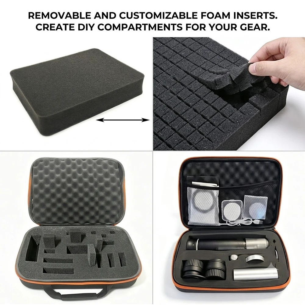 DIY Foam Hard Carry Case Storage Box Travel Zipper Bag Personalization Shockproof Camera Bag For Outdoor Tool Accessories