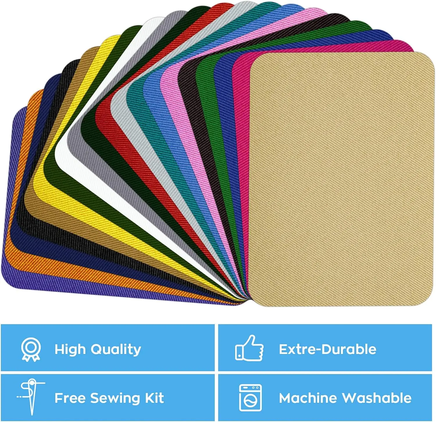 4Pcs Iron on Patches for Clothing Repair Multi-Colored Fabric Patches for Jeans and Clothings Repair and Quality Ironon Patches