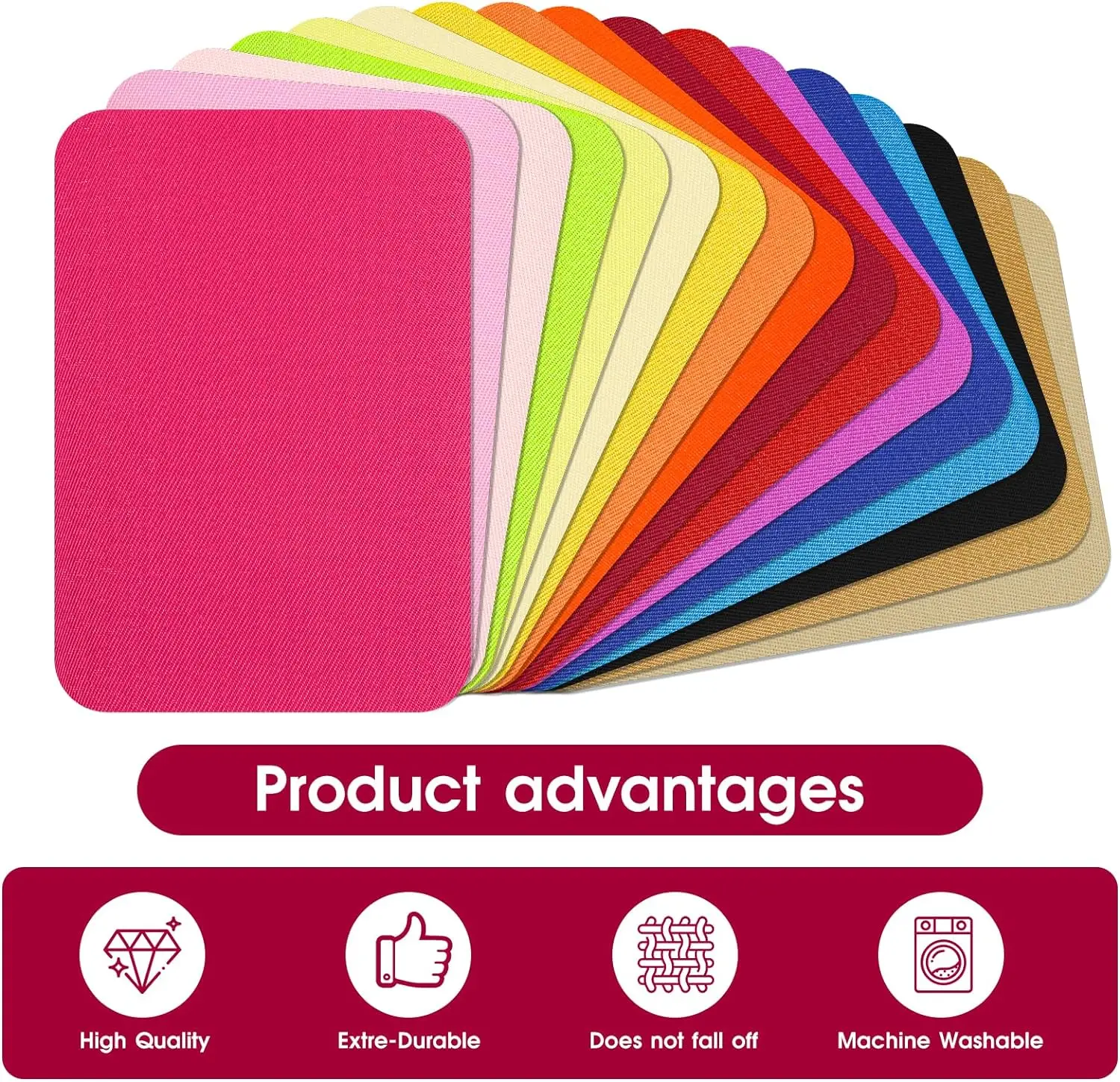 4Pcs Iron on Patches for Clothing Repair Multi-Colored Fabric Patches for Jeans and Clothings Repair and Quality Ironon Patches