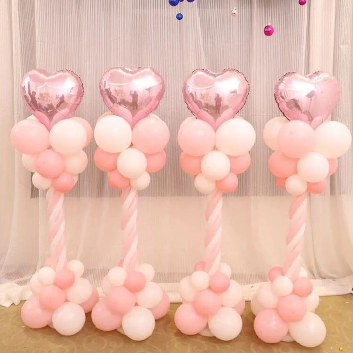 1/2set Adjustable Balloon Stand Metal Balloon Column Stand With Bases Balloon Tower Pillar for Graduation Birthday Wedding Party