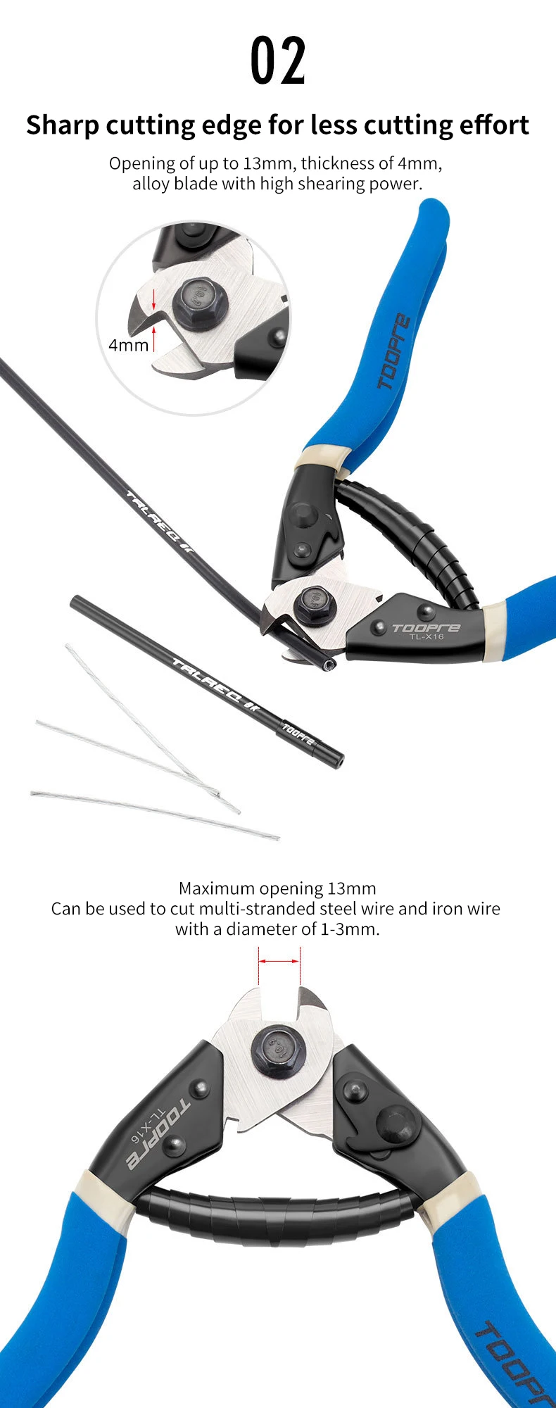 TOOPRE Mountain Bicycle Line Pliers Bicycle Cutting Pliers Brake Variable Speed Line Pipe Inner Wire Multi Functional Pliers