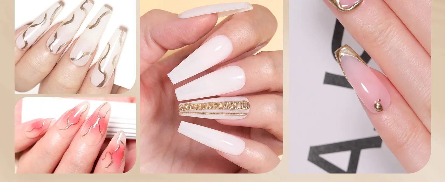 BORN PRETTY Metallic Painting Gel Nail Polish Chromes Gold Silver Metal Effect Super Bright Draw Line French Nail Gel 5ml