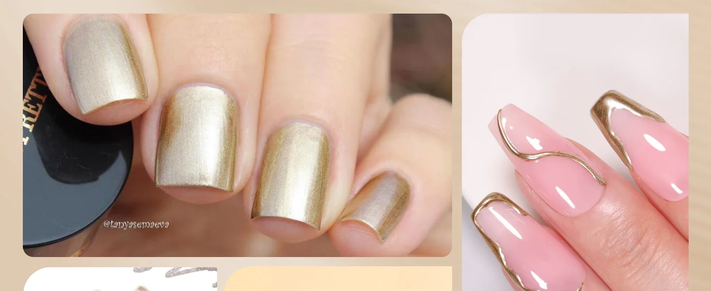 BORN PRETTY Metallic Painting Gel Nail Polish Chromes Gold Silver Metal Effect Super Bright Draw Line French Nail Gel 5ml