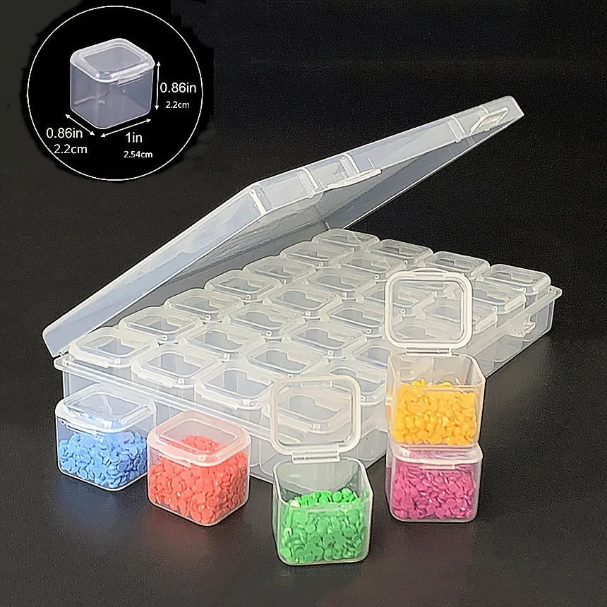 1 Set Of 28/56 Grids, DIY Diamond Painting Tool, Jewelry Nail Loose Bead Organizer, Independent Rice Bead Storage Container, Mul