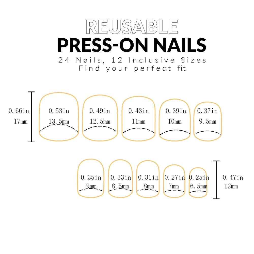 24pcs Short Square Black France Full Cover Fake Nail Set 1pc Nail File & 1Nail Glue Sticker Kit Nails For Girl Mother Women Gift