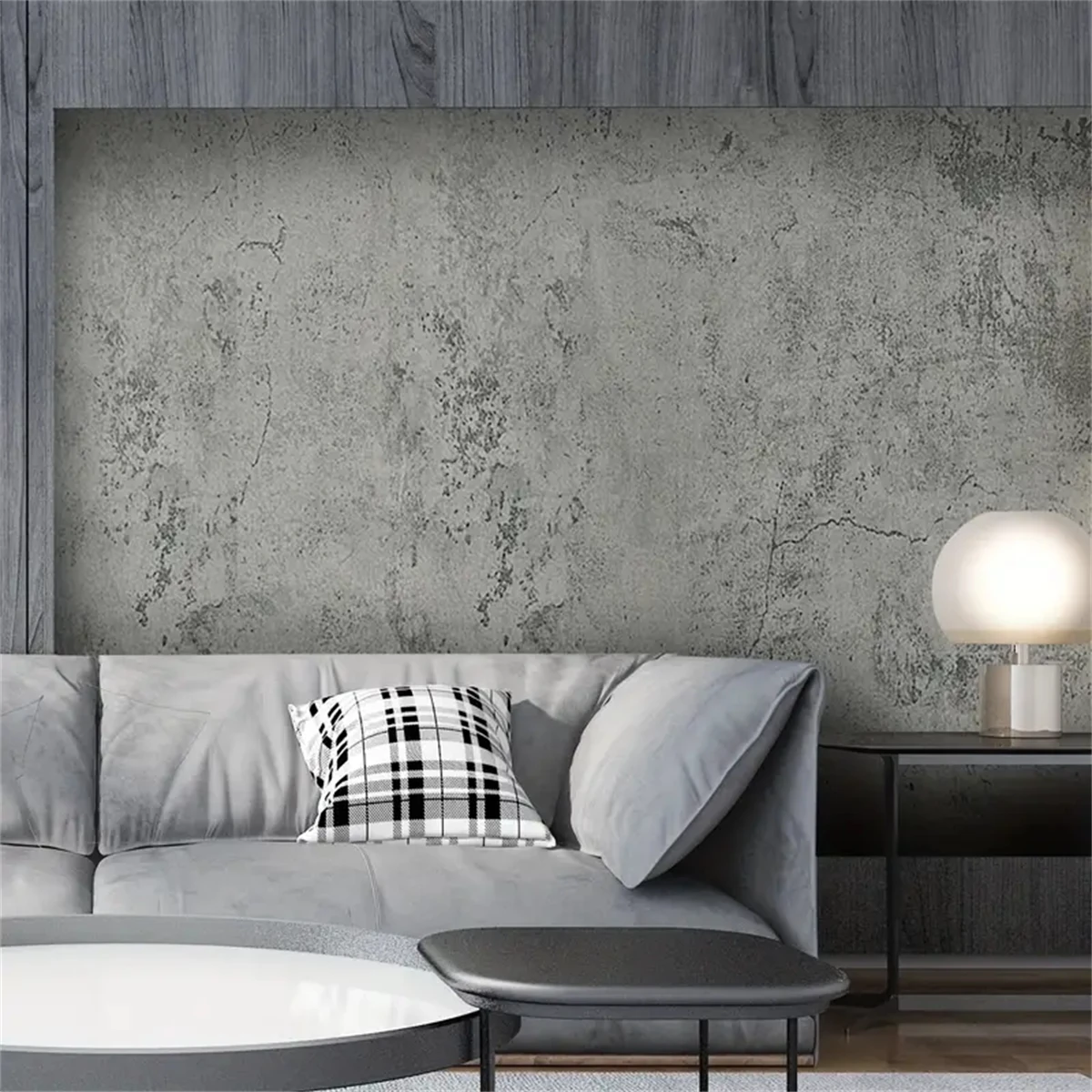 1PC 55CM Wide Industrial Wind Self-adhesive Wallpaper Cement Gray Sticker Waterproof Retro Old Mottled Dark Gray Wallpaper