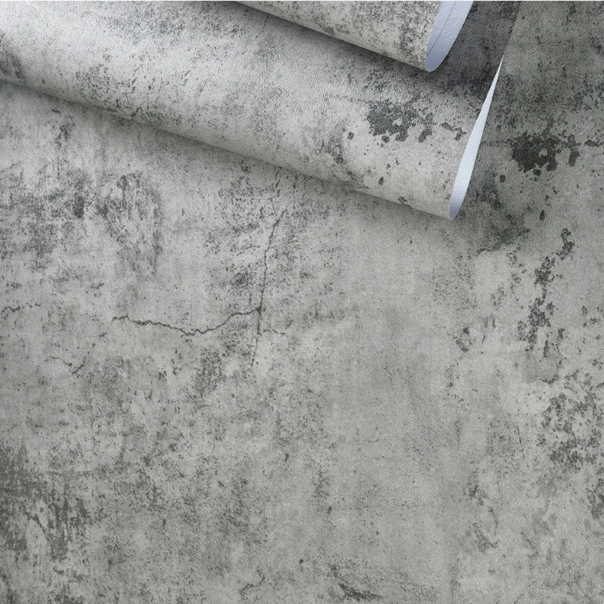 1PC 55CM Wide Industrial Wind Self-adhesive Wallpaper Cement Gray Sticker Waterproof Retro Old Mottled Dark Gray Wallpaper