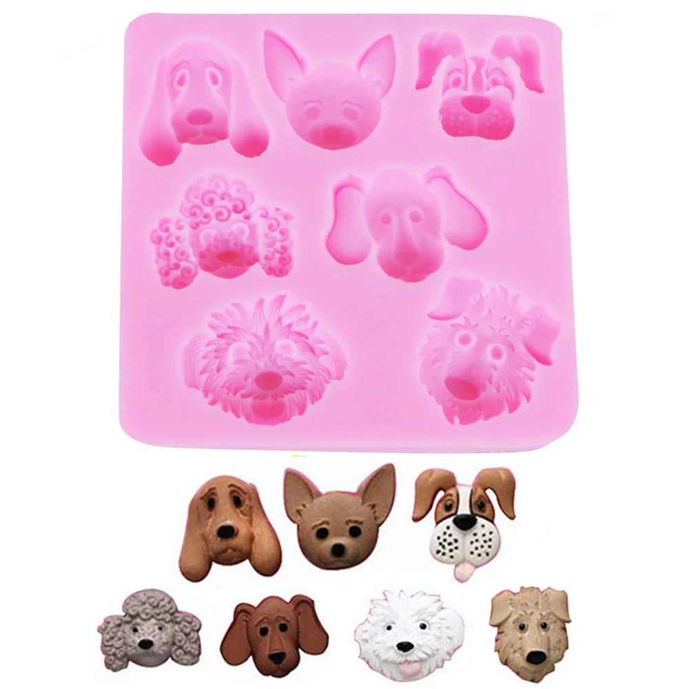 Dog Head Silicone Moulds Flexible Food Safe Form- Clay Resin Ceramics Sugar Fondant Candy Chocolate Soap Clay Molds M141