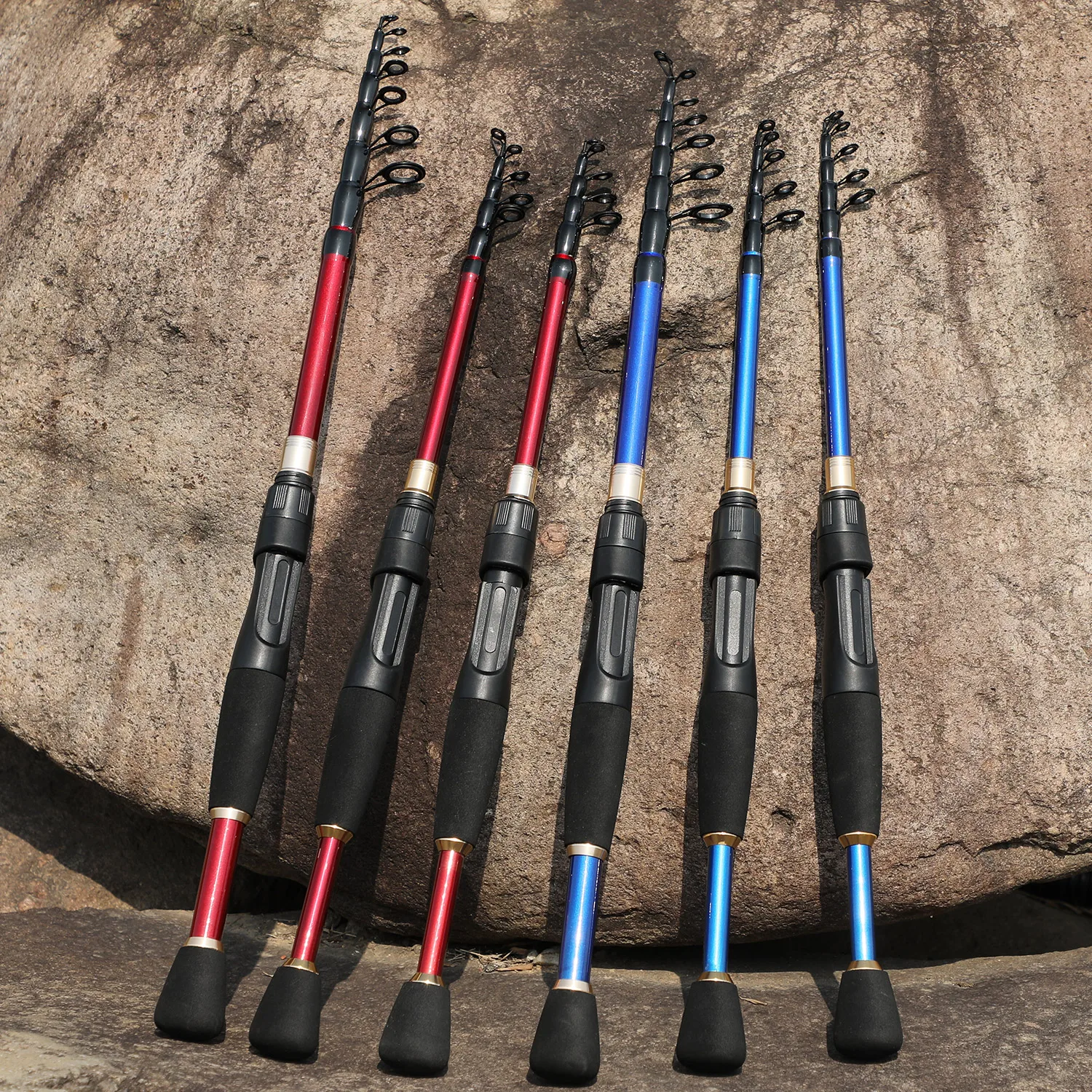 Sougayilang Telescopic Fishing Rod 1.8-2.4m Ultralight Spinning/Casting Rod for Fishing Carbon Fiber Fishing Pole Tackle Pesca